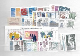 1985 MNH Sweden, Year Complete According To Michel, Postfris - Annate Complete