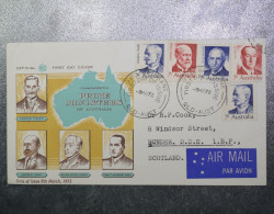 AUSTRALIA  First Day Cover Prime Ministers 1972   ~~L@@K~~ - Lettres & Documents