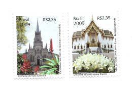 BRAZIL 2009 DIPLOMATIC RELATIONS WITH THAILAND OLD BUILDING PALACES SET MINT NH - Neufs