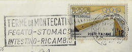 Italy 1956 Postcard Sent To Brazil Stamp Slogan Cancel Thermal Baths Of Montecatini Liver Stomach Intestines Metabolism - Accidentes Y Seguridad Vial