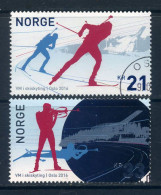 Norway 2016 - World Biathlon Championship, Oslo. Used (CTO) Set Of Two. - Usati