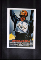 France 1936 Olympic Games Garmisch-Partenkirchen Interesting Postcard - Poster Of Olympic Games - Invierno 1936: Garmisch-Partenkirchen