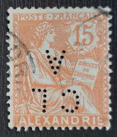 Alexandrie  1902/03 N°25 Ob Perforé CL A TB - Usati