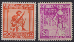 PARAGUAY 1940 - MLH/canceled - Sc# 366, 367 - Paraguay