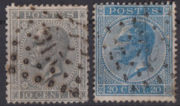 BELGIUM 1867 - Canceled - Sc# 18a, 19c - 1865-1866 Profilo Sinistro