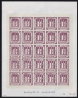 ALLEMAGNE / HAMBURG - Mi.20 1978 NEUDRUCK (Nordposta 78) - Sheet Of 25 - Nr.10449 - Hamburg