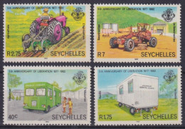 F-EX42052 SEYCHELLES MNH 1982 5th ANNIV LIBERATION TRANSPORTATION AGRICULTURE MEDICINE. - Other (Earth)