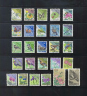 JAPAN 1992-1998 NATURE FLORA & FAUNA, BIRD, BUTTERFLY, BETTLE,DRAGONFLY, COMPLETE SET OF 26 STAMPS USED (**) RARE - Gebraucht