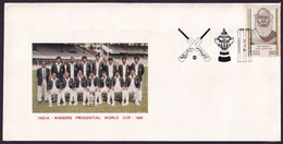 India 1984 Special Cricket Cover Prudential World Cup 1983 Winners -  Cover (**) Inde Indien (1 Avaliable Only) - Briefe U. Dokumente