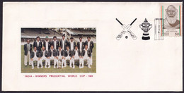 India 1984 Special Cricket Cover Prudential World Cup 1983 Winners -  Cover (**) Inde Indien (1 Avaliable Only) - Lettres & Documents