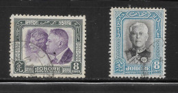 (LOT155) Old Malaya Stamps, Johore. 1935-1940. Sc 126-127. VF NH - Johore