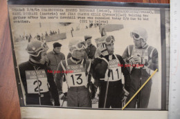 Photo 1968 Jeux Olympiques Jean Claude Killy Bernard Orcel Bruggman Schranz Tirage Vintage Print Ski Olympic Games UPI - Sports