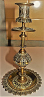 ANCIEN JOLI BOUGEOIR EN BRONZE TOUT CISELE TBE PROPRE - Chandeliers, Candelabras & Candleholders