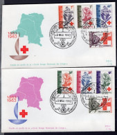 A1186 - CONGO KINSHASA Yv N°498/502 FDC CROIX ROUGE - Sonstige & Ohne Zuordnung