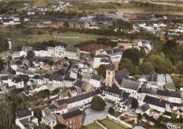 CARTOLINA  FONTAINE L'EVEQUE,HAINAUT,BELGIO-EGLISE ST.VAAST ET PLACE-VUE AERIENNE-BOLLO STACCATO,VIAGGIATA 1967 - Fontaine-l'Eveque