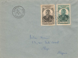 LETTRE. OUBANGUI-CHARI. 1945. FELIX EBOUE 2Fr + 25Fr. BANGUI POUR ALGER - Briefe U. Dokumente