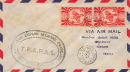 LETTRE. NOUVELLE CALEDONIE. 1947. TRAPAS. AIR MAIL. NOUMEA-PAPEETE - Briefe U. Dokumente