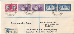 Zuid Afrika 1947, Registered Letter To Pretoria - Briefe U. Dokumente