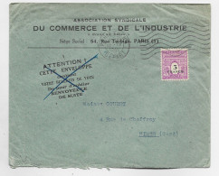 FRANCE ARC TRIOMPHE 3FR SEUL LETTRE PARIS 12.IV .1945 AU TARIF 2EME PEU COMMUN - 1944-45 Arc De Triomphe