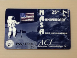 Mint USA UNITED STATES America Prepaid Telecard Phonecard, Astronaut American Flag NASA (1500EX), Set Of 1 Mint Card - Sammlungen