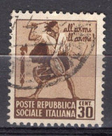 Z6343 - ITALIA RSI SASSONE N°498 - Oblitérés