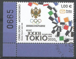 CG 2020-449 OLY TOKYO, CRNA GORA MONTENEGRO, 1v, Used - 2020