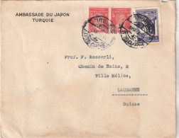 Turquie Lettre Entête Ambassade Du Japon ISTANBUL 12/7/1941 Pour Lausanne Suisse - Briefe U. Dokumente