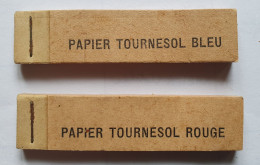 2 Anciens Petits Paquets De Papier Tournesol Rouge Et Bleu - Réactifs Pour Mesurer Le Ph D'une Solution - Other & Unclassified