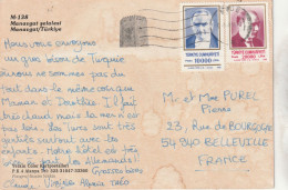 Turquie Yvert 2699 + 2749 Sur Carte Postale Manavgat  Pour Belleville Meurthe Et Moselle France - Briefe U. Dokumente