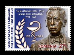 ROMANIA 2023 FACULTY Of PHARMACY Of "Carol Davila" University Bucharest -100 Years Set Of 1 Stamp  MNH** - Farmacia