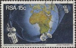 SOUTH AFRICA 1975 Satellite Communication - 15c. - Globe And Satellites FU - Oblitérés