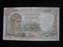 50 Cinquante Francs - CERES Type 1933 Modifié - 5-8-1937     **** EN ACHAT IMMEDIAT **** - 50 F 1934-1940 ''Cérès''