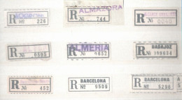 ! 123 Stücke, Sammlung Im Kleinen Album Von R-Zetteln Aus Spanien, Spain, Espana, Einschreibzettel, Recozettel - Sammlungen