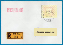 1983 Österreich Austria Automatenmarken ATM 1.1 / R-FDC 16S Von 8010 Graz Nach Deutschland / Frama Vending Machine - Machine Labels [ATM]