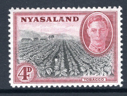 Nyasaland 1945 KGVI Pictorials - 4d Tobacco HM (SG 149) - Nyassaland (1907-1953)