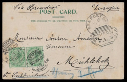 1903 LIECHTENSTEIN INCOMING MAIL FROM INDIA - ONE OF THE RAREST DESTINATIONS FOR A QUEEN VICTORIA ISSUE FROM INDIA - ...-1912 Prephilately