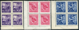 BOHEMIA & MORAVIA 1943 Wagner Anniversary Blocks Of 4 MNH / **.  Michel 128-30 - Nuevos