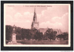 SINGAPOUR  SINGAPORE  St . Andrews Cathedral And Raffles Monument Esplanade Unused - Singapore