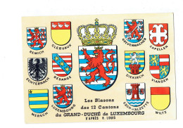 Cpm - Blason Luxembourg Clervaux Remich Echternach Wiltz Vianden Esch-sur-Alzette - Dessin R Louis - Esch-Alzette