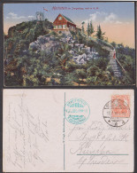 Schreiberhau Isergebirge Bautenstempel 12. JUL 1918, Colorkarte Mit Hochstein Aussichtsturm - Schlesien