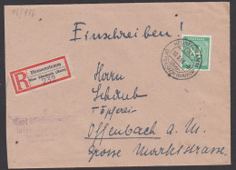Heusenstamm über Offnbach (Main) R-Brief, 10.3.48 Nach OffenbachTöpferei - Lettres & Documents