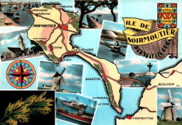 CPSM - ILE De NOIRMOUTIER - Carte Géo Illustrée  ... LOT 2 CP à Saisir - Noirmoutier