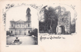 Gruss Aus GEBWEILER église & Ruine Hugstein GUEBWILLER Haut-Rhin 68 Alsace - Guebwiller