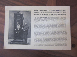 Carte Postale Chateldon, Une Merveille D'horlogerie - Chateldon