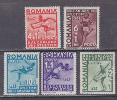 Roumanie N° 525 / 29 XX 8è Jeux Balkaniques D'athlétisme , Les 5 Valeurs Sans Charnière, TB - Unused Stamps