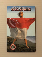 Mint USA UNITED STATES America Prepaid Telecard Phonecard, Marilyn Monroe Singapore Flag (1200EX), Set Of 1 Mint Card - Collezioni