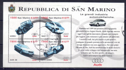San Marino 2000 - Auto, Block 26 (Nr. 1863 - 1866), Gestempelt / Used - Usati