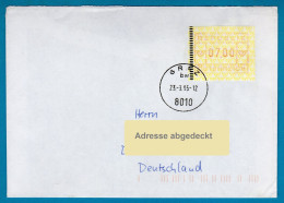 1988 Österreich Austria Automatenmarken ATM 2.2 B Bräunlichrot / Brief 7.0S 23.3.95 Graz Nach Deutschland / Frama - Timbres De Distributeurs [ATM]