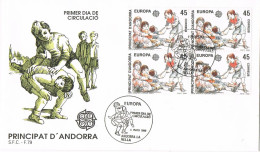 51173. Carta ANDORRA La VIEJA (Andorra Española) 1989. Tema EUROPA. Juegos Infantiles - Covers & Documents