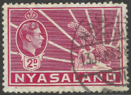 Nyasaland. 1938-44 KGVI. 2d Red Used. SG 133a - Nyassaland (1907-1953)